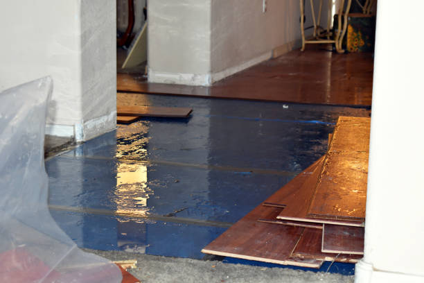 Professional Storm Water Damage Restoration technician working in Belmont, NH